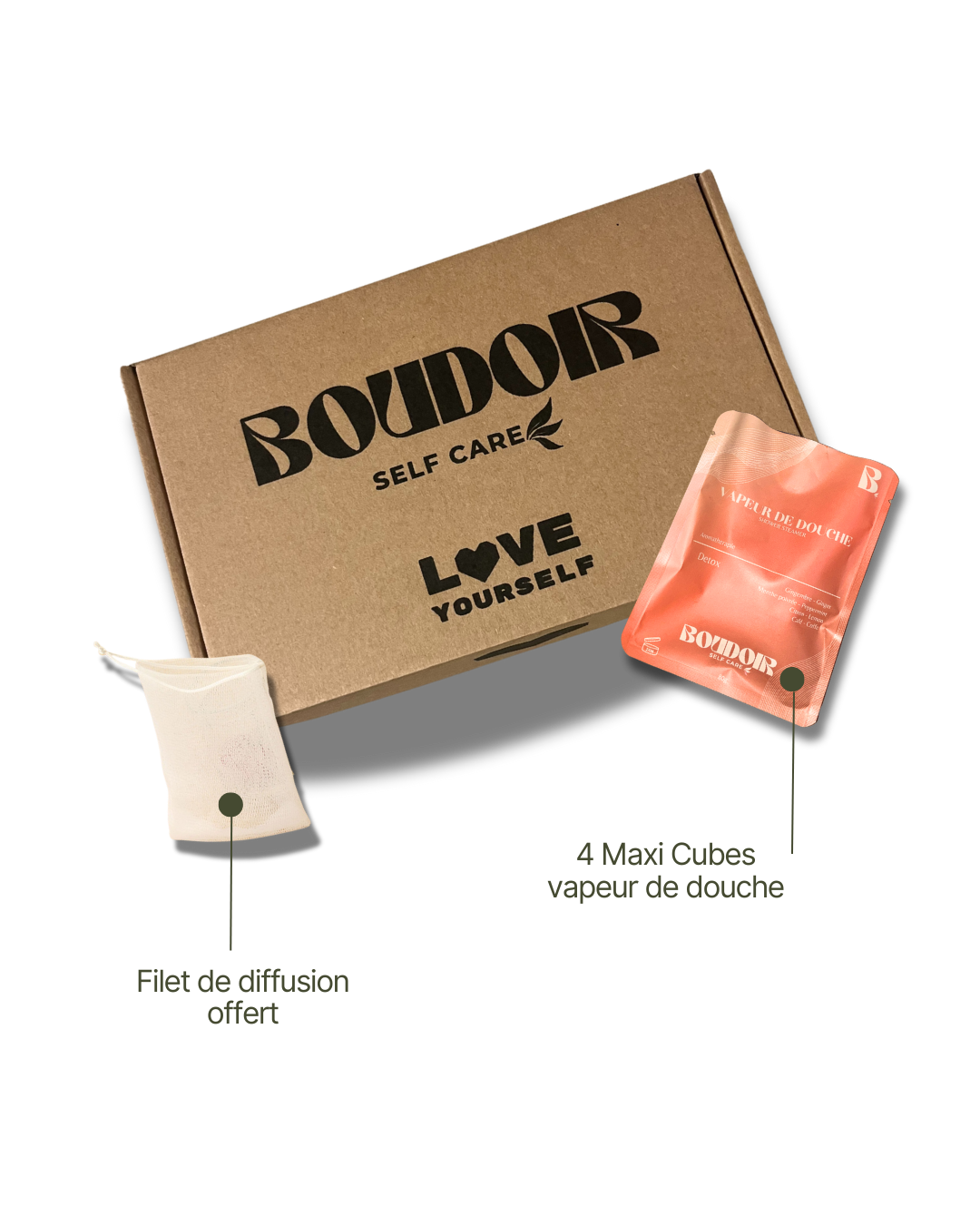 Coffret découverte 4 cubes vapeur aromathérapie Boudoir Self Care